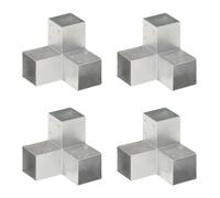 vidaXL Connettori per Pali a Forma di Y 4 pz Metallo Zincato 91x91 mm