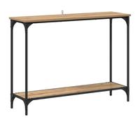 vidaXL Console da Tavolo Industriale in Legno Ingegnerizzato di Quercia con Superficie in Legno e Struttura in Acciaio Nero Finitura a Polvere 101 x 30.5 x 75 cm con Piedini Regolabili, Perfetta per