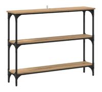 vidaXL Console da tavolo industriale in legno ingegnerizzato di rovere con telaio in metallo nero e finitura opaca. Ha una forma rettangolare di 100 x 22,5 x 75 cm e offre tanto spazio per riporre l
