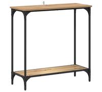 vidaXL Console Industriale di in Legno Ingegnerizzato Color Quercia con Top e Struttura in Acciaio Rivestito a Polvere, Piedini Regolabili, Rettangolare 75 x 30.5 cm per il Soggiorno, l'Ingresso o u