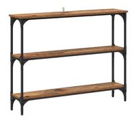 vidaXL Console Industriale in Legno Vecchio 100cm con Superficie Ingegnerizzata e Metallica Opaca, Spazio Ampio per Stoccare con Ripiani Stretti, Design Rettangolare e Gambe Nere Resistente, Solo pe