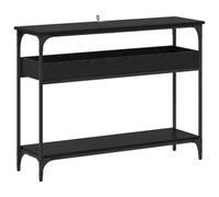 vidaXL Console Industriale in Nero Rovere e Metallo, 100 x 29 x 75 cm, con Piedini Regolabili, Finitura Opaca, per Uso Interno, Design Rettangolare, Perfetta per il Soggiorno e Spazi Accento in Stil
