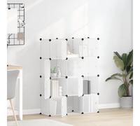 vidaXL Contenitore a Cubo con 12 Cubi e Ante Trasparente PP