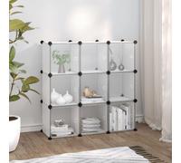 vidaXL Contenitore a Cubo con 9 Cubi e Ante Trasparente PP