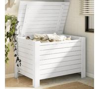 vidaXL Contenitore con Coperchio Rana Bianco 100x49x54cm Massello Pino