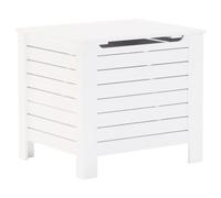 vidaXL Contenitore con Coperchio Rana Bianco 60x49x54 cm Massello Pino