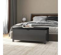 vidaXL Contenitore con Cuscino Grigio 105x40x45cm Legno Multistrato
