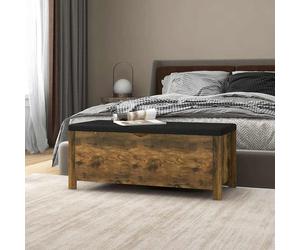vidaXL Contenitore con Cuscino Rovere Fumo 105x40x45cm Multistrato