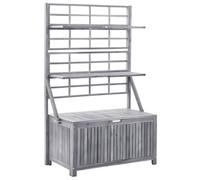vidaXL Contenitore con traliccio in legno di acacia Grigio 99x55x160 cm