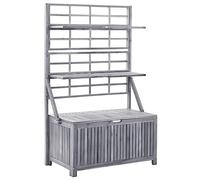 Contenitore con traliccio grigio 99x55x160 cm in legno acacia