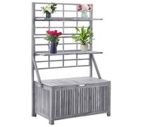 vidaXL Contenitore con Traliccio Grigio 99x55x160 cm in Legno Acacia