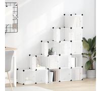 vidaXL Contenitore Cubo Portaoggetti con 15 Cubi e Ante Trasparente PP
