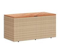 vidaXL Contenitore da Giardino Beige 110x50x54 cm Polyrattan e Acacia