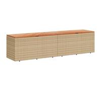 vidaXL Contenitore da Giardino Beige 220x50x54 cm Polyrattan e Acacia
