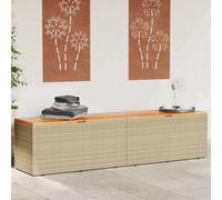 vidaXL Contenitore da Giardino Beige 220x50x54 cm Polyrattan e Acacia