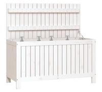 vidaXL Contenitore da Giardino Bianco 115x49x60 cm Legno Massello Pino