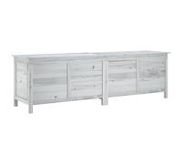 vidaXL Contenitore da Giardino Bianco 198,5x50x56,5 cm Massello Abete