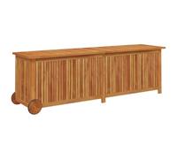 Contenitore da giardino con ruote 150x50x58cm massello acacia