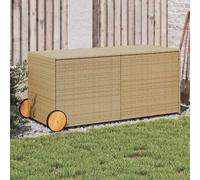 vidaXL Contenitore da Giardino con Ruote Beige Misto 283L Polyrattan