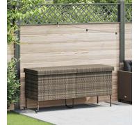 vidaXL Contenitore da Giardino con Ruote Grigio 160x55x75cm Polyrattan, portaoggetti da Giardino, Contenitore Cuscino da Giardino, Mobile da Giardino