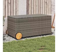 vidaXL Contenitore da Giardino con Ruote Grigio 190L in Polyrattan