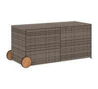 vidaXL Contenitore da Giardino con Ruote Grigio 283L in Polyrattan