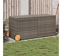 vidaXL Contenitore da Giardino con Ruote Grigio 283L in Polyrattan