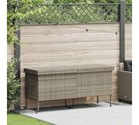 vidaXL Contenitore da Giardino con Ruote Grigio Chiaro Polyrattan