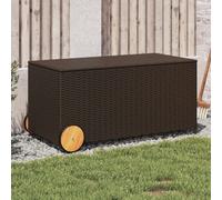 vidaXL Contenitore da Giardino con Ruote Marrone 190L in Polyrattan