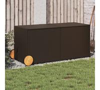vidaXL Contenitore da Giardino con Ruote Marrone 283L in Polyrattan