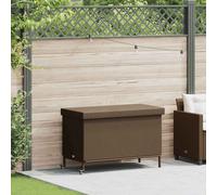 vidaXL Contenitore da Giardino con Ruote Marrone Polyrattan