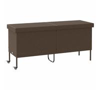 vidaXL Contenitore da Giardino con Ruote Marrone Polyrattan, portaoggetti da Giardino, Contenitore Cuscino da Giardino, Mobile da Giardino
