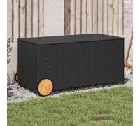 vidaXL Contenitore da Giardino con Ruote Nero 190L in Polyrattan