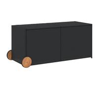 vidaXL Contenitore da Giardino con Ruote Nero 283L in Polyrattan
