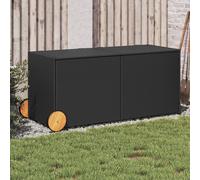 vidaXL Contenitore da Giardino con Ruote Nero 283L in Polyrattan