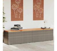 vidaXL Contenitore Giardino Grigio 220x50x54cm Polyrattan Legno Acacia