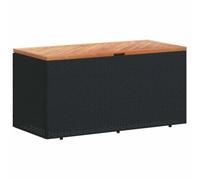 vidaXL Contenitore Giardino Nero 110x50x54cm Polyrattan e Legno Acacia