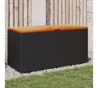 vidaXL Contenitore Giardino Nero 110x50x54cm Polyrattan e Legno Acacia