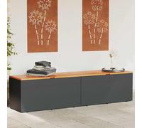vidaXL Contenitore Giardino Nero 220x50x54cm Polyrattan e Legno Acacia