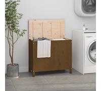 vidaXL Contenitore per Bucato Ambra 88,5x44x76 cm Legno Massello Pino