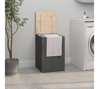vidaXL Contenitore per Bucato Grigio 44x44x66 cm Legno Massello Pino