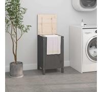 vidaXL Contenitore per Bucato Grigio 44x44x76 cm Legno Massello Pino