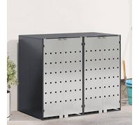 vidaXL Contenitore per Rifiuti per 3 Bidoni Acciaio Inox Antracite