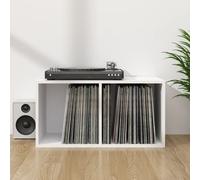 vidaXL Contenitore per Vinili Bianco 71x34x36 cm in Legno Multistrato