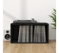 vidaXL Contenitore per Vinili Elegante Robusto Collezione Espositore per Dischi Mensole Portaoggetti Archiviazione LP Nero in Truciolato