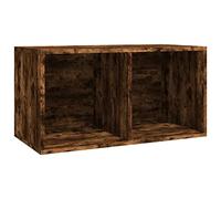 vidaXL Contenitore per Vinili Rovere Fumo 71x34x36cm Legno Multistrato
