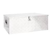 vidaXL Contenitore Portaoggetti Argento 100x55x37 cm in Alluminio