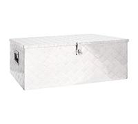 vidaXL Contenitore Portaoggetti Argento 100x55x37 cm in Alluminio