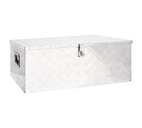 vidaXL Contenitore Portaoggetti Argento 100x55x37 cm in Alluminio