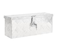 vidaXL Contenitore Portaoggetti Argento 50 x 15 x 20,5 cm in Alluminio